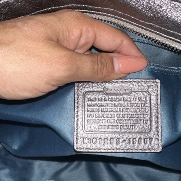 Coach Poppy Quilted Leather Shopper Tote w/Gunmetal Silver...